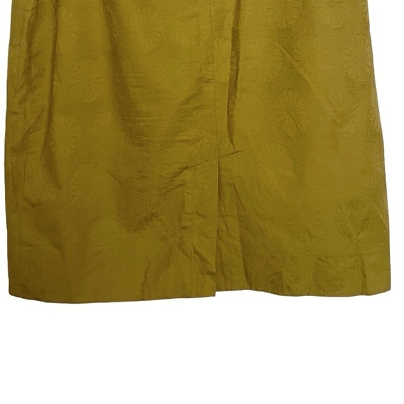 Anthropologie Edme & Esyllte Yellow Jacquard Floral Tulip Skirt Size 4 - Picture 4 of 12